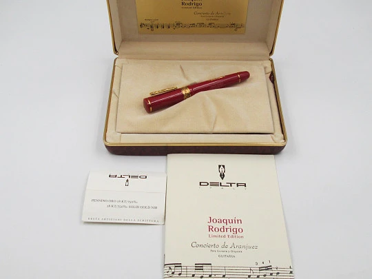 Delta Joaquin Rodrigo. Special limited edition. Burgundy resin & vermeil silver