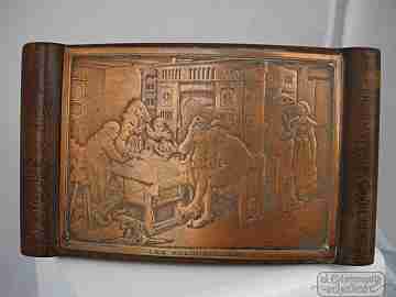 Desk blotter. Wood and copper. France. Les Accordailles