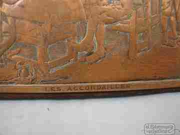 Desk blotter. Wood and copper. France. Les Accordailles