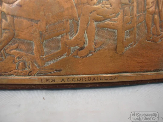 Desk blotter. Wood and copper. France. Les Accordailles