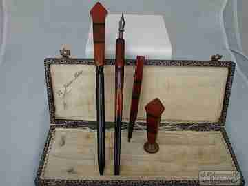 Desk set Johann Faber. Germany. Circa 1920s. Marble celluloid