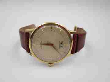 Dia Isoflex. Gold plated & stainless steel. 1960's. Automatic. Strap. Swiss