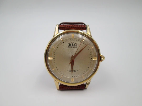 Dia Isoflex. Gold plated & stainless steel. 1960's. Automatic. Strap. Swiss