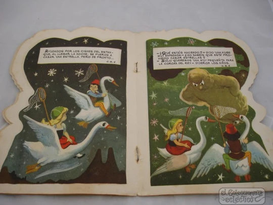 Die-cut book. Star hunters. 1961. Illustrator Ayné. Script Sotillos