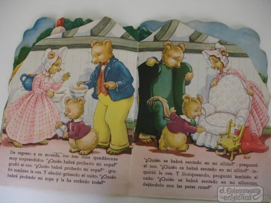 Die-cut book. The three bears. 1960's. Molly B. Thomson. 18 pages