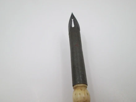 Dip Calligraphy Pen With Letter Opener Painted Bone 1900s El