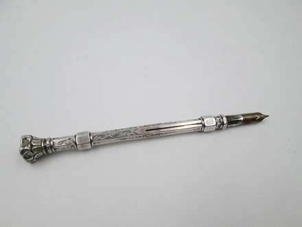 Dip Pen Propelling Pencil Combination Sterling Silver 1900 | El