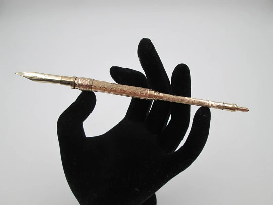 Dip pen & propelling pencil combo. 10k gold. Aikin Lambert & Co. 1910. USA