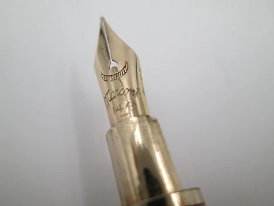 Dip pen & propelling pencil combo. Gold plated. Circa 1920. 14k gold nib