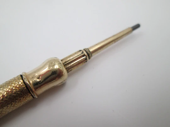 Dip pen & propelling pencil combo. Gold plated. Circa 1920. 14k gold nib