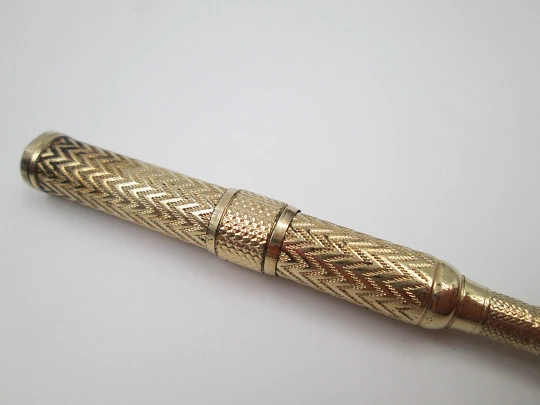 Dip pen & propelling pencil combo. Gold plated. Circa 1920. 14k gold nib