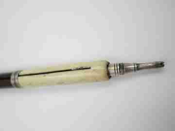 Dip pen & propelling pencil combo. Wood & ivory. Circa 1920's. Europe