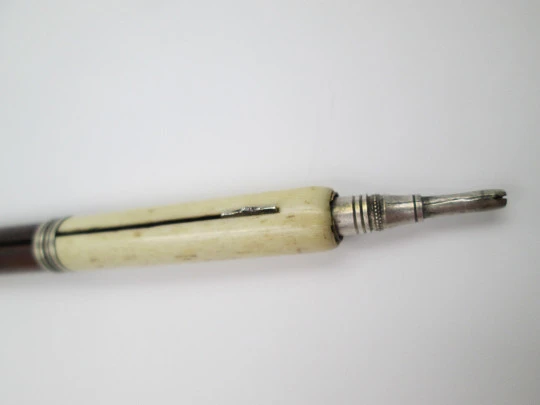 Dip pen & propelling pencil combo. Wood & ivory. Circa 1920's. Europe