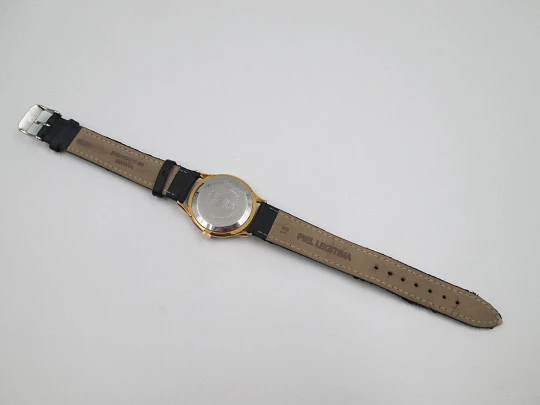 Dogma Prima. 10 microns gold plated & stainless steel. Manual wind. Swiss. 1950's