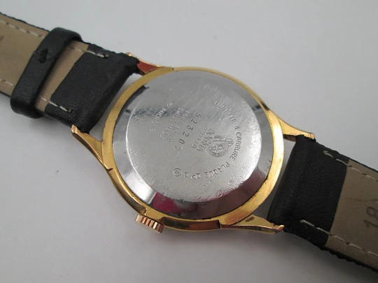 Dogma Prima. 10 microns gold plated & stainless steel. Manual wind. Swiss. 1950's