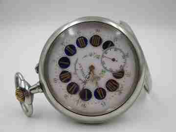 Doxa Anti Magnetic. Silver plated. Locomotive motif. Porcelain dial. 1906