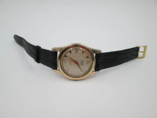 Dreffa Genève. Automatic. 1960's. Steel and gold plated. Swiss. Strap