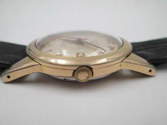 Dreffa Genève. Automatic. 1960's. Steel and gold plated. Swiss. Strap