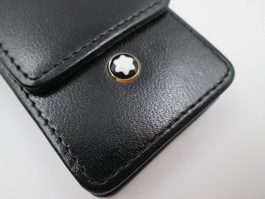 Duo Meisterstück 144. Black resin. Gold plated details. Pouch