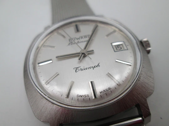 Duward Continual Triumph. Stainless steel. Calendar. Automatic. Mesh strap. 1970's Duward Continual Triumph. Stainless steel. Calendar. Automatic. Mesh strap. 1970's