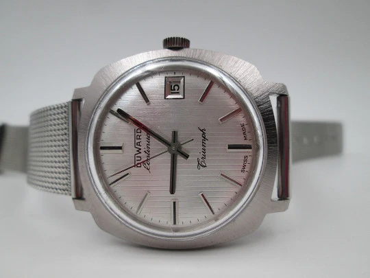 Duward Continual Triumph. Stainless steel. Calendar. Automatic. Mesh strap. 1970's Duward Continual Triumph. Stainless steel. Calendar. Automatic. Mesh strap. 1970's
