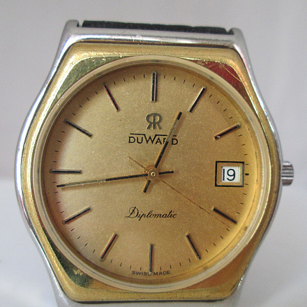 oro relojes duward automaticos precios Duward Diplomatic Acero Y Chapado Oro Automático Calendario 1970