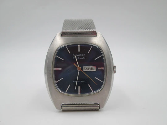 Duward Diplomatic. Acero. Automático. Día y fecha. Esfera azul. Estuche. 1970