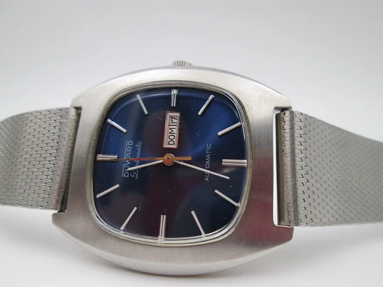 Duward Diplomatic. Acero. Automático. Día y fecha. Esfera azul. Estuche. 1970