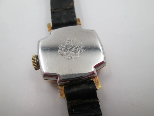 Duward ladie's watch. Stainless steel & 20 microns gold plated. Manual wind. 1970's