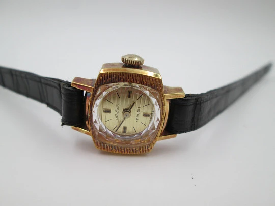 Duward ladie's watch. Stainless steel & 20 microns gold plated. Manual wind. 1970's