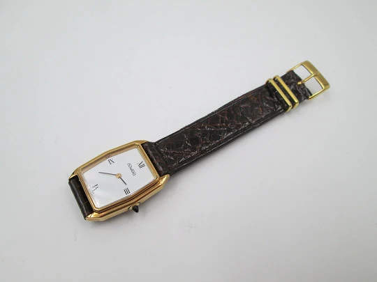 Duward ladie's watch. Stainless steel & gold plated. Manual wind. Original strap. 1970's