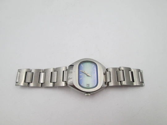 Duward reloj mujer. Acero inoxidable. Dial bicolor. Brazalete. Calendario. Cuerda manual