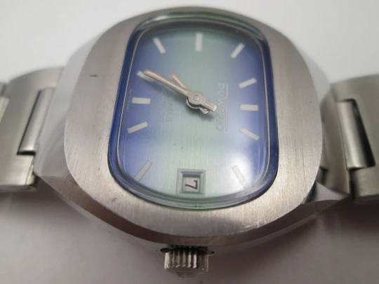 Duward reloj mujer. Acero inoxidable. Dial bicolor. Brazalete. Calendario. Cuerda manual