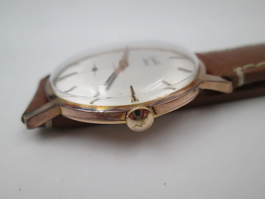 Duward Select. Steel & 10 microns gold plated. Manual wind. Small seconds hand. 1970's