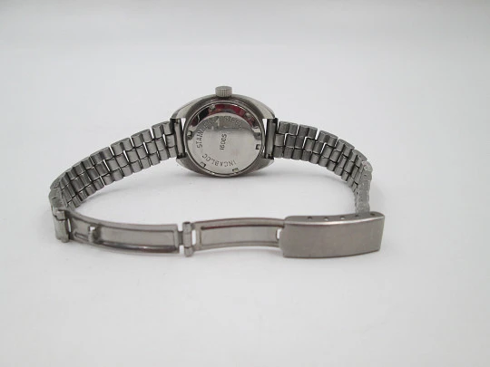Duward women's manual wind watch. Stainless steel. Blue iridescent dial. Calendar. Bracelet Duward women's manual wind watch. Stainless steel. Blue iridescent dial. Calendar. Bracelet