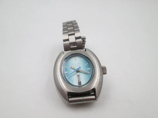 Duward women's manual wind watch. Stainless steel. Blue iridescent dial. Calendar. Bracelet Duward women's manual wind watch. Stainless steel. Blue iridescent dial. Calendar. Bracelet