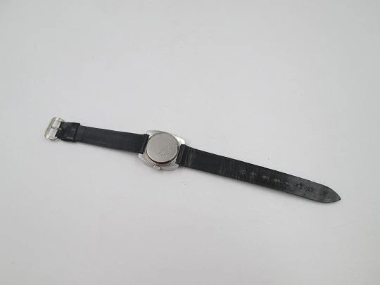 Duward women's watch. Stainless steel. Blue sphere. Manual wind. Leather strap. 1970's Duward women's watch. Stainless steel. Blue sphere. Manual wind. Leather strap. 1970's
