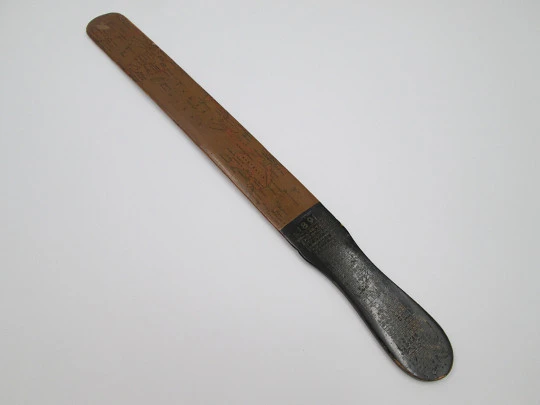 Eastern Telegraph Company wood world map letter opener. London. 1891