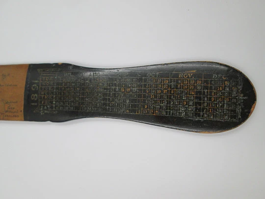 Eastern Telegraph Company wood world map letter opener. London. 1891