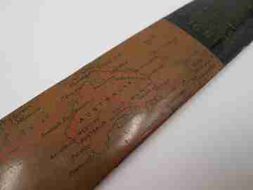 Eastern Telegraph Company wood world map letter opener. London. 1891