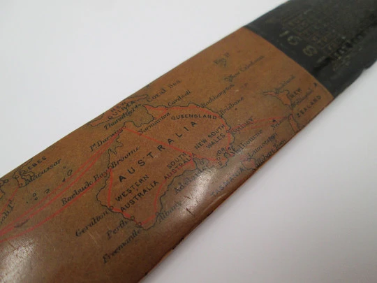 Eastern Telegraph Company wood world map letter opener. London. 1891