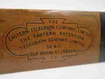 Eastern Telegraph Company wood world map letter opener. London. 1891