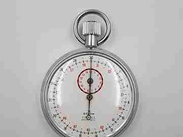 Edox sports stopwatch. Chromed metal. Swiss. Manual winding. 1960's