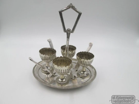 Egg cruet set. Silver plated. 1920's. Christofle & Travis Wilson