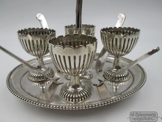 Egg cruet set. Silver plated. 1920's. Christofle & Travis Wilson