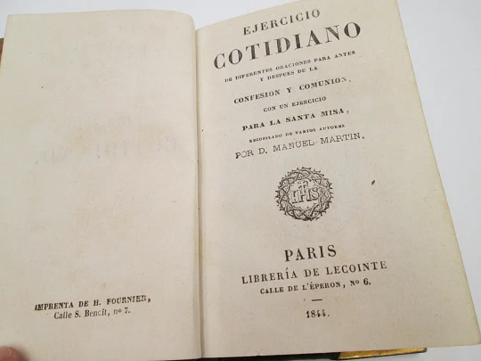 'Ejercicio Cotidiano'. Manuel Martín. Terciopelo verde y adornos calados. 1844.