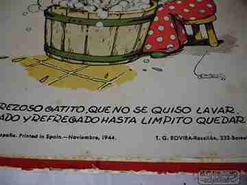 El gatito que no quería lavarse la cara. T. G. Rovira. 1944. 10 páginas