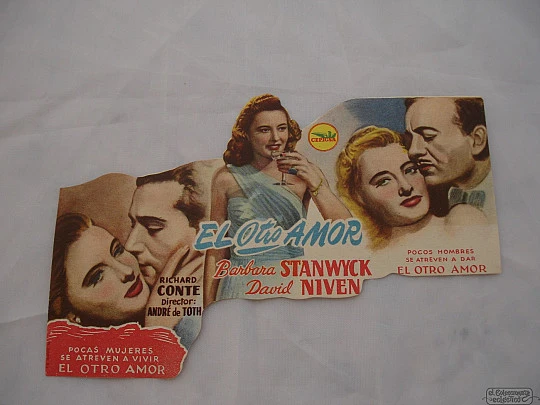 El otro amor. David Niven. 1948. Troquelado. Color. Publicidad