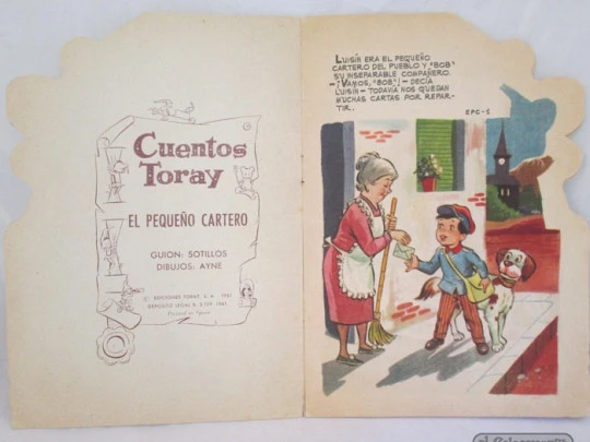 El pequeño cartero. 1961. Toray. Cuentos troquelados. Dibujos Ayné