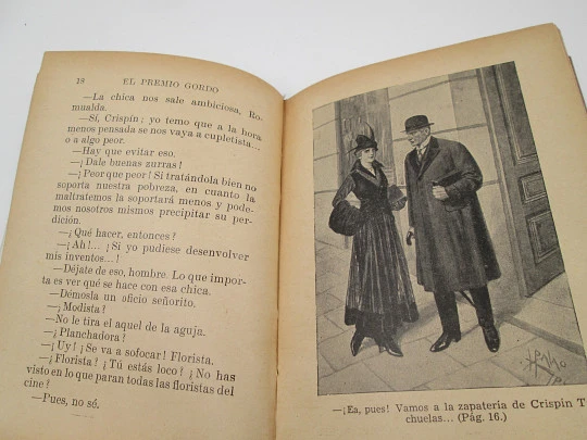 El Premio Gordo. Ramón Sopena. Biblioteca Selecta. Tapas duras. Ilustraciones. 1942